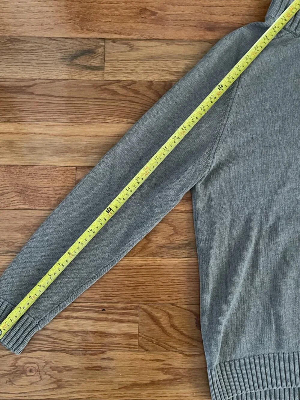 J. Crew Factory Cotton Henley Pullover Sweater Mens Large Gray Mock Neck 21719